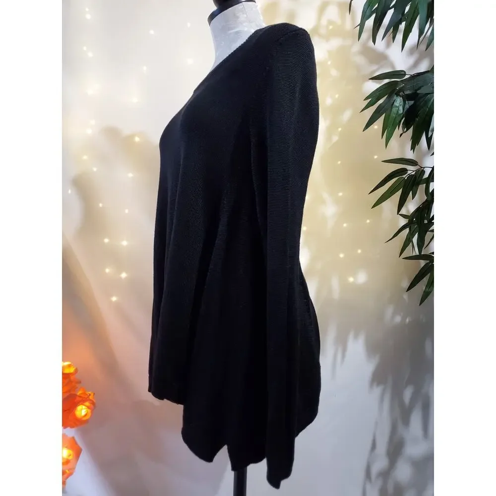 Lauren Ralph Lauren Long Sleeve Knit Sweater Women's Size M Black Boatneck